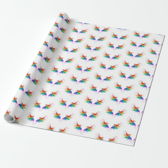 Fluffy Rainbow Vingar Presentpapper (Utrullad)