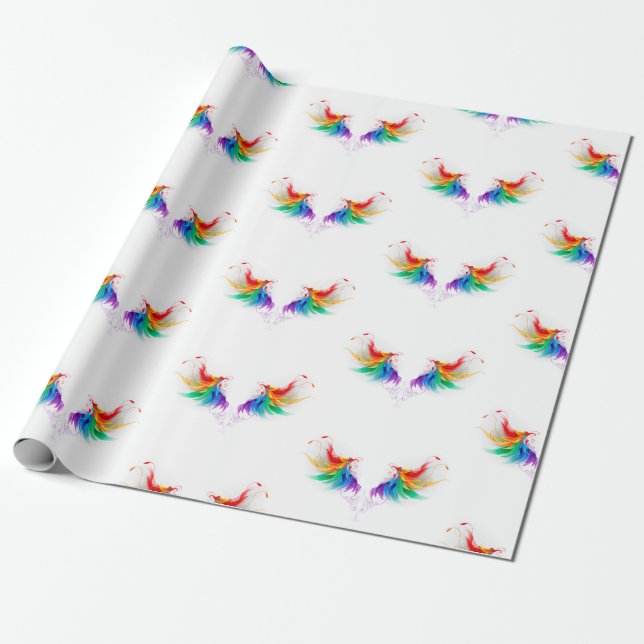 Fluffy Rainbow Vingar Presentpapper (Utrullad)