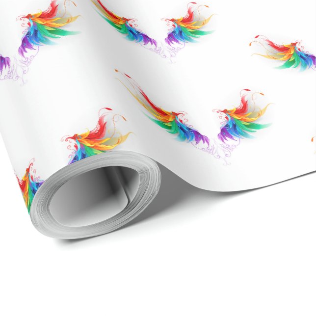 Fluffy Rainbow Vingar Presentpapper (Rulle Hörn)