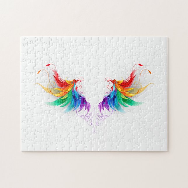 Fluffy Rainbow Vingar Pussel (Horisontell)