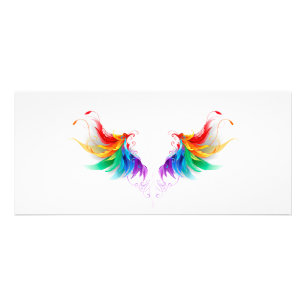 Fluffy Rainbow Vingar Reklamkort