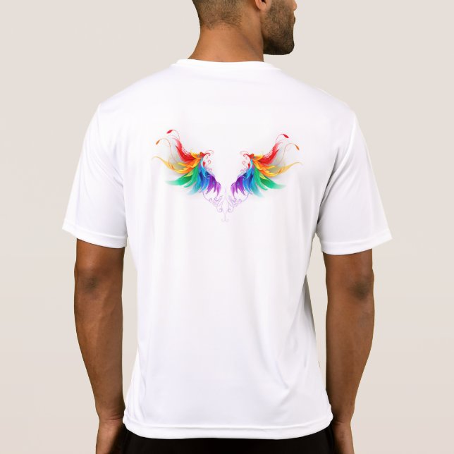 Fluffy Rainbow Vingar T Shirt (Baksida)