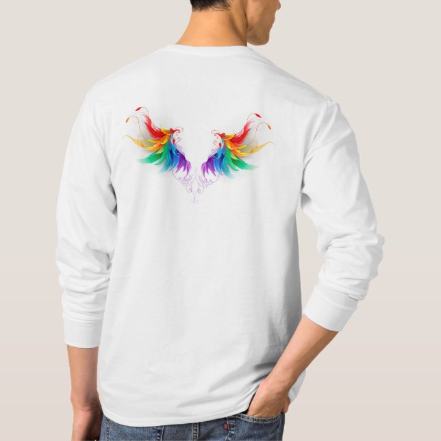 Fluffy Rainbow Vingar T Shirt (Baksida)
