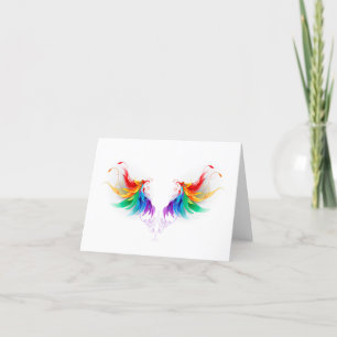 Fluffy Rainbow Vingar Tack Kort
