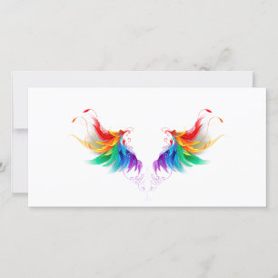 Fluffy Rainbow Vingar Tack Kort