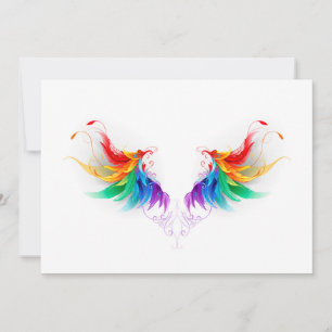 Fluffy Rainbow Vingar Tack Kort