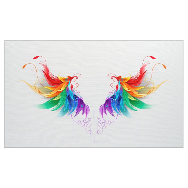 Fluffy Rainbow Vingar Tyg (Yard)