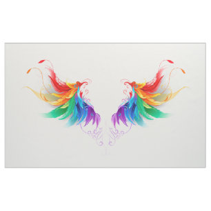 Fluffy Rainbow Vingar Tyg