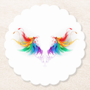 Fluffy Rainbow Vingar Underlägg Papper