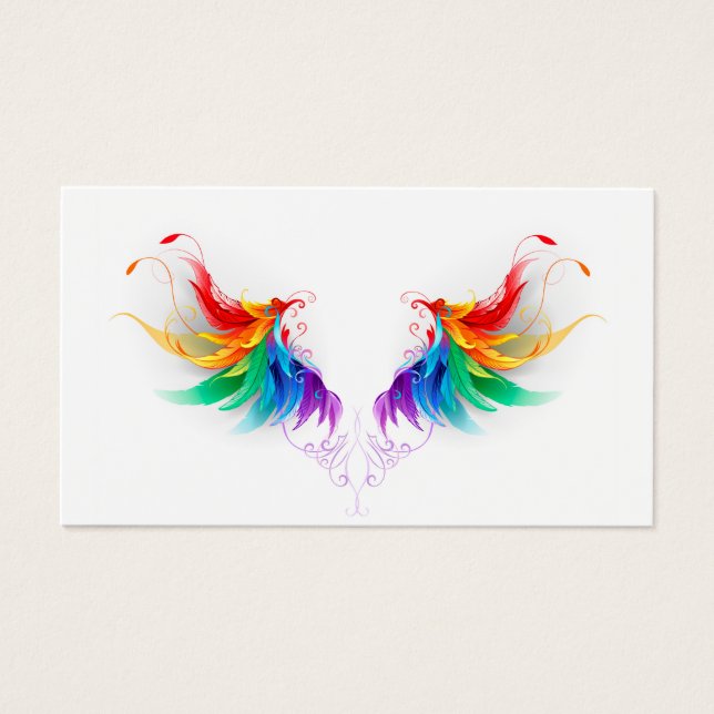 Fluffy Rainbow Vingar Visitkort (Framsidan)