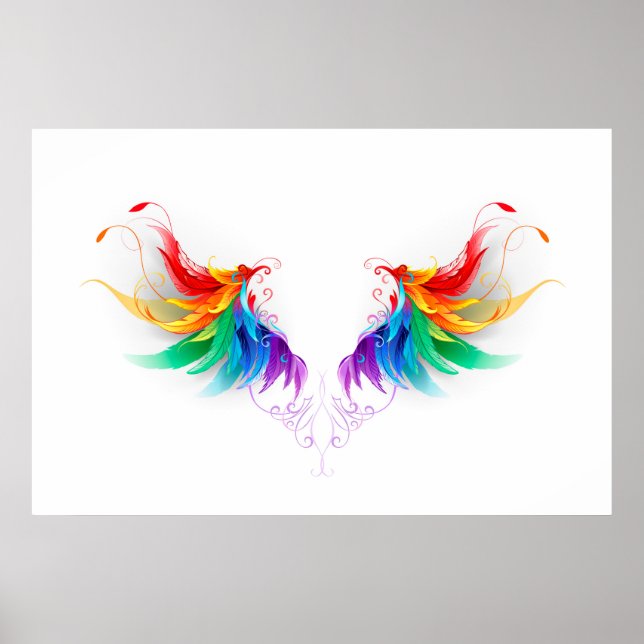 Fluffy Rainbow Wings Poster (Framsidan)