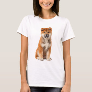 Fluffy Red Akita Puppy Portrait Women T Shirt