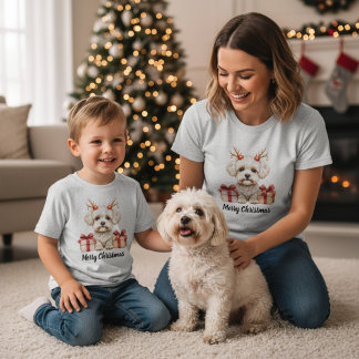 Fluffy Reindeer - Bichon Frise dog T Shirt