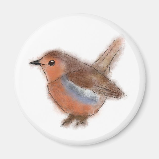 Fluffy Robin Magnet (Framsidan)