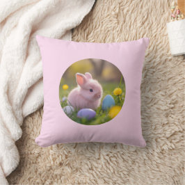 Fluffy Rosa Bunny Påsk Kudde