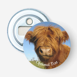 Fluffy Scottish Highland Cow - Blå himmel Flasköppnare