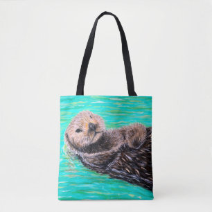 Fluffy Sea Otter-målning Tygkasse