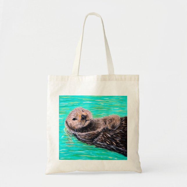 Fluffy Sea Otter-målning Tygkasse (Framsidan)