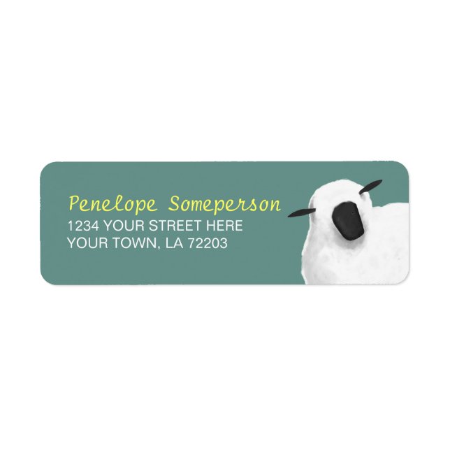 Fluffy Sheep-Returetiketter Returadress Etikett (Framsidan)