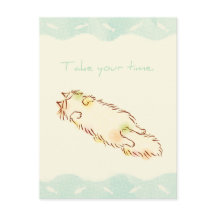 Fluffy Sömnig Katt Ta din tid