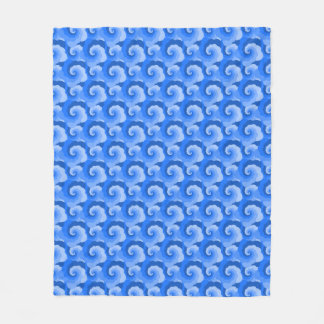 Fluffy Spiral Blue Mönster Fleece Blanket