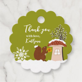 Fluffy Squirrel Gift Winter Baby Shower Gift  Gåvor Etiketter