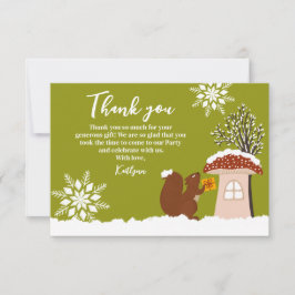 Fluffy Squirrel Gift Winter Baby Shower Gift Tack Kort