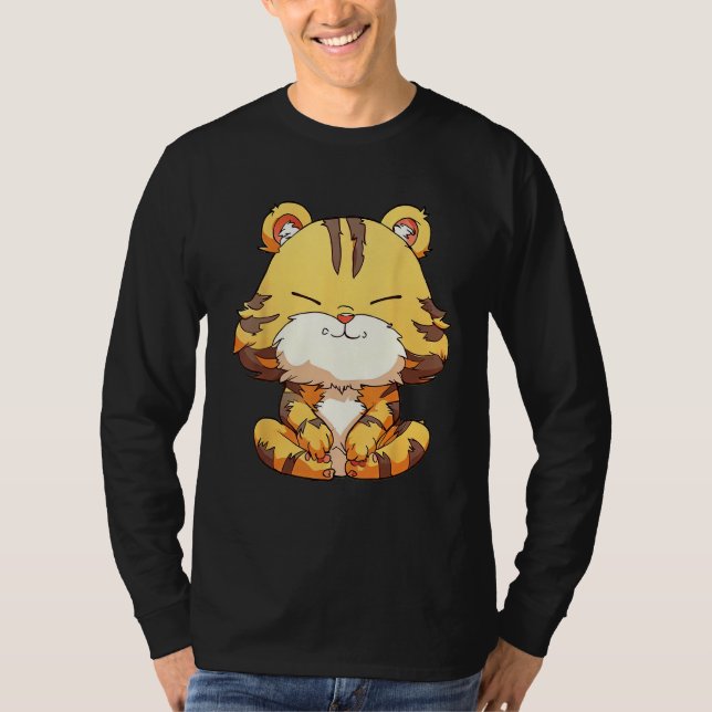 Fluffy Tiger Zen  Pamper Yourself T Shirt (Framsida)