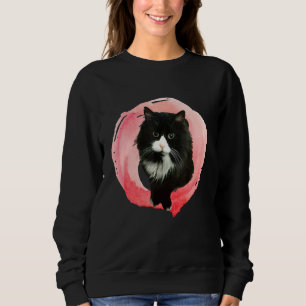 Fluffy Tuxedo-katt i Rosa Fluff T Shirt
