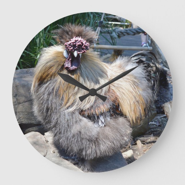 Fluffy Ugly Chicken, Wall Clock Stor Klocka (Framsida)