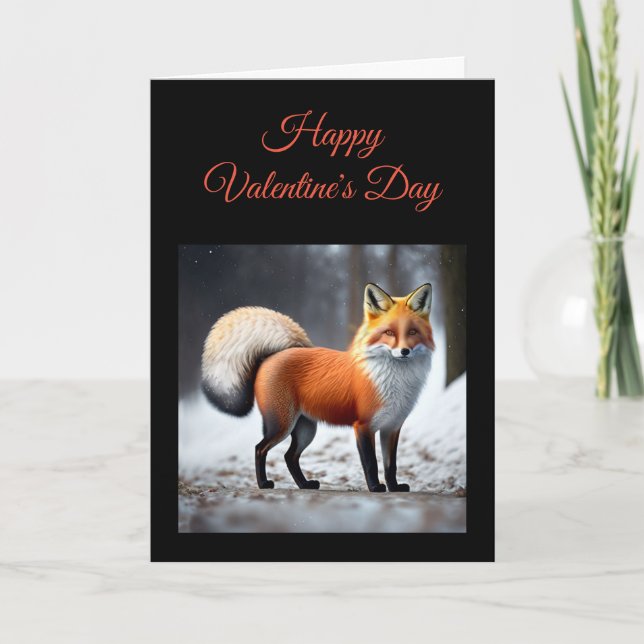 Fluffy Vild Fox-mappat gratulationskort Kort (Framsida)