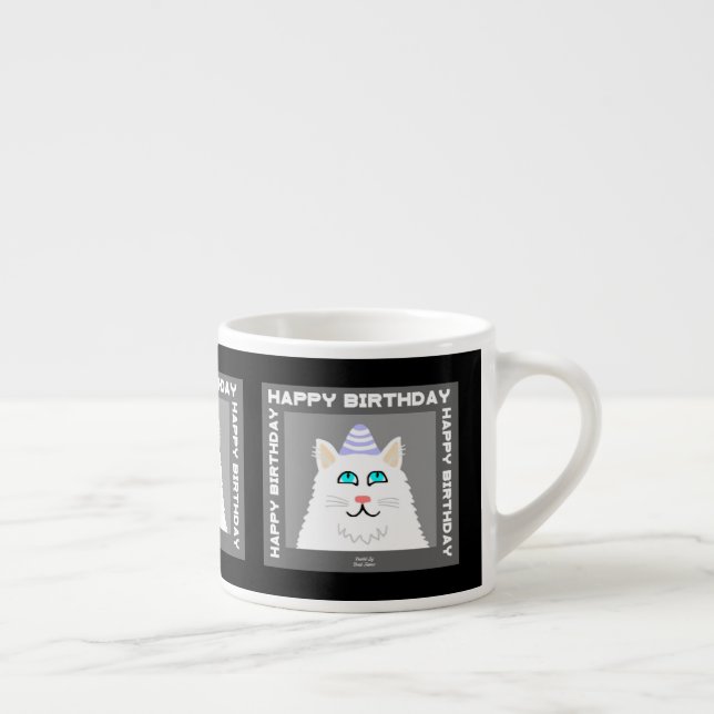 Fluffy White Cat Espresso Mugg Espressomugg (Höger)