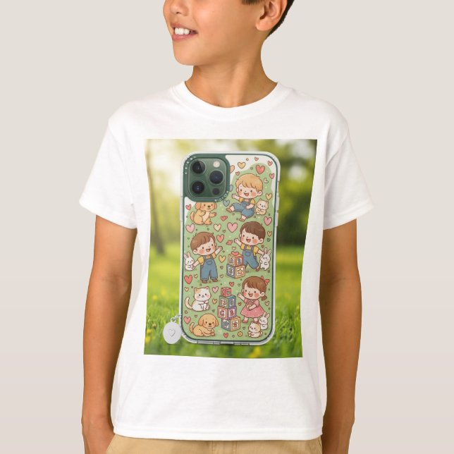 fluffy white kittens, and hopping bunnies interact t shirt (Framsida)