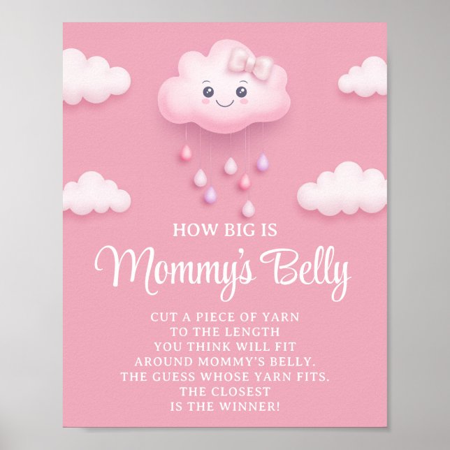 Fluffy white moln nio Hur stort Mamma Blocky-spel Poster (Framsidan)