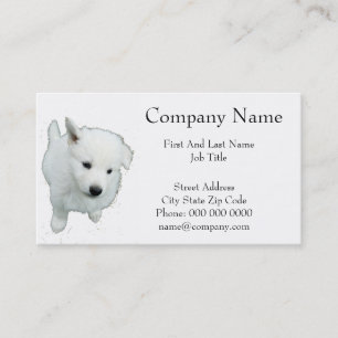 Fluffy White Puppy-foto Visitkort