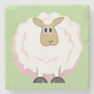 Fluffy White Sheep Stenunderlägg
