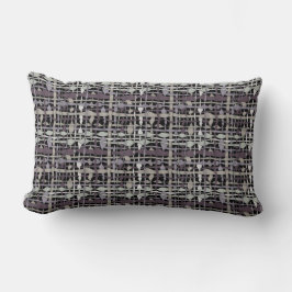 Fluffy Woven Graphic Fabric Grått Lumbarkudde