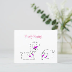 Fluffykaninkort Vykort
