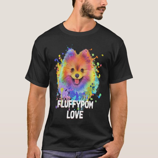 Fluffypom Love  Pomeranian Humor Pom Pom Animal Pu T Shirt (Framsida)