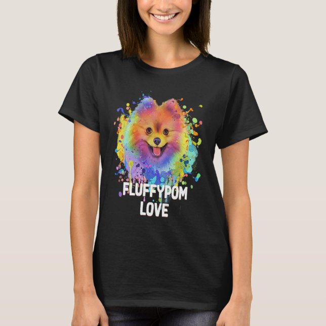 Fluffypom Love  Pomeranian Humor Pom Pom Animal Pu T Shirt (Framsida)