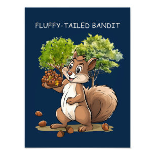 Fluffyskad bandit fototryck