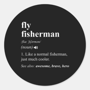 Flug Fiskare Definition Rollig Flug Fiske Runt Klistermärke