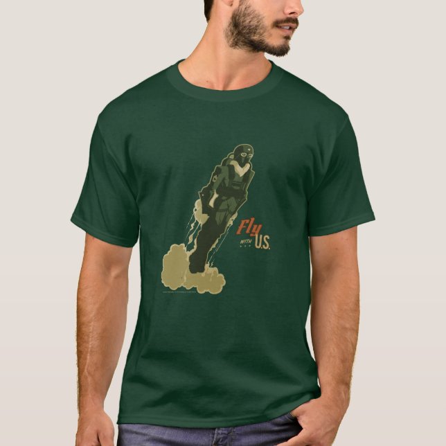 Fluga med mig manar grafiska utslagsplats tee shirt (Framsida)