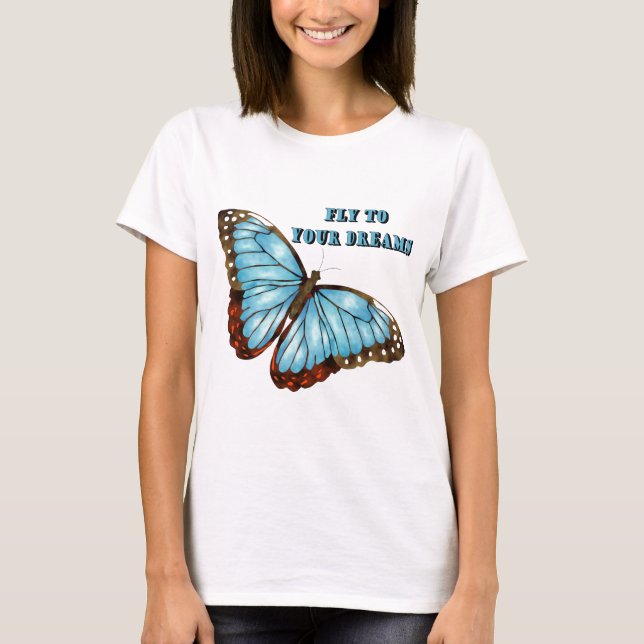 Fluga till dina drömmar t-shirt (Framsida)