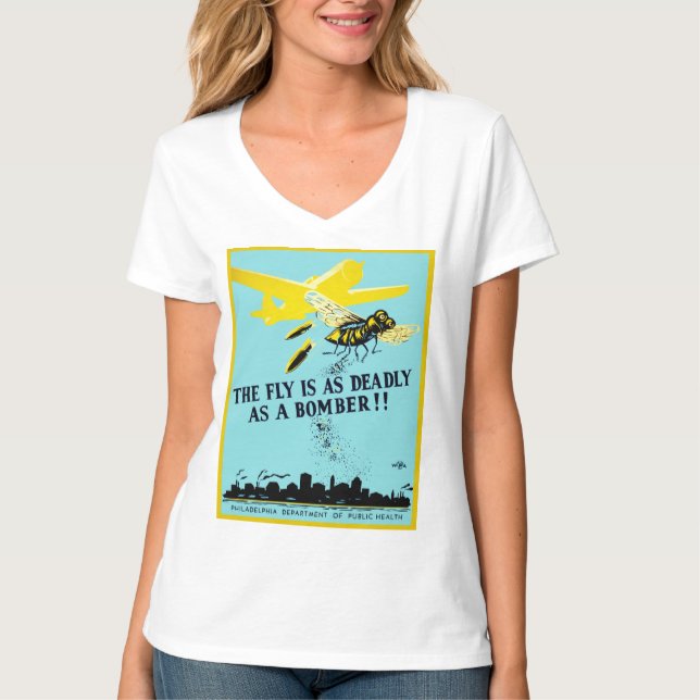 Flugan är så dödlig som en bombplan tee shirt (Framsida)