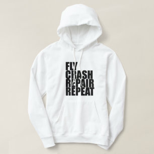 Flugan krasch, reparerar, repetition sweatshirt med luva