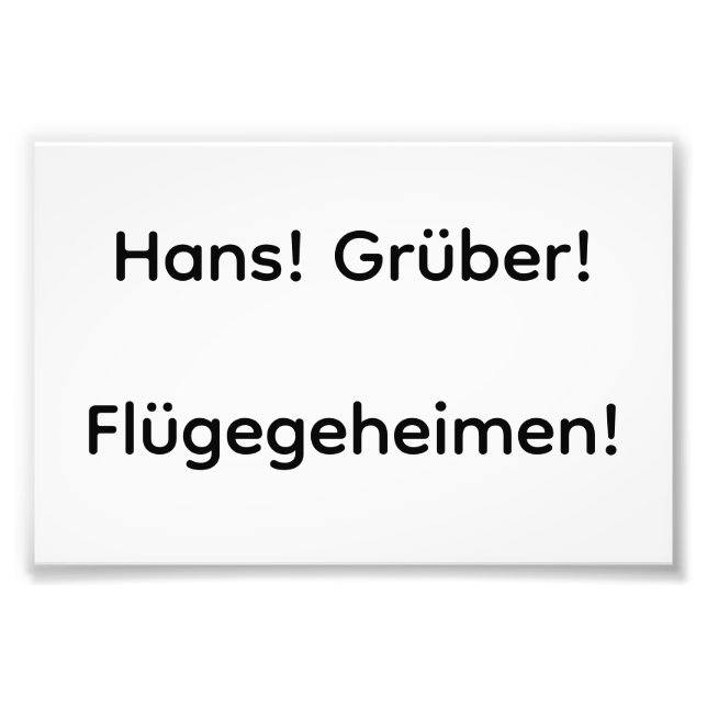 Flügegeheimen Fotoutvidgning Fototryck (Framsidan)