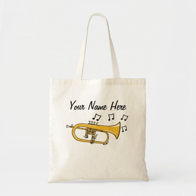 Flugelhorn Anpassningsbar Tote Bag Brass Musician  Tygkasse (Framsidan)