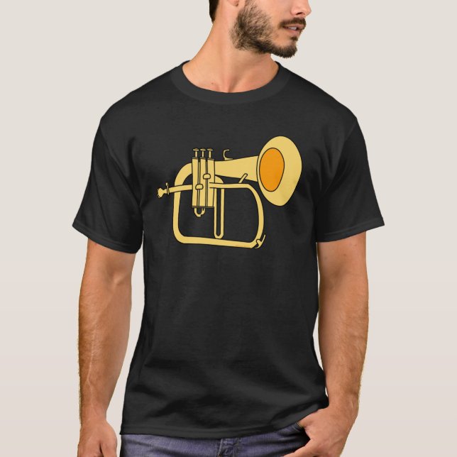 Flugelhorn Musical Instrument T Shirt (Framsida)