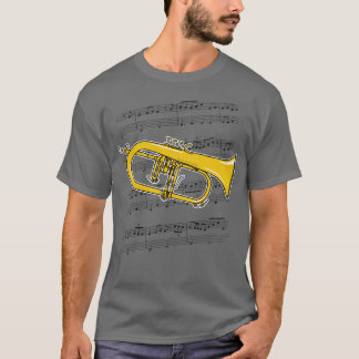 Flugelhorn Player Hornist Brass Musician Färg T Shirt